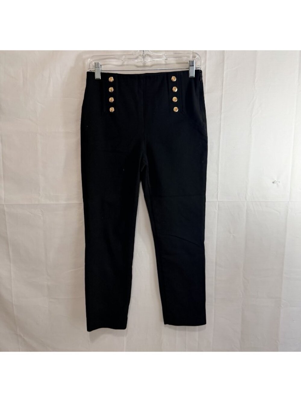 Ann Taylor Petite Slim Sailor Pants Black 4P